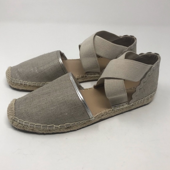 Lands End Silver Beech Cross Strap Espadrilles Flats Women Sz 8.5 - Picture 10 of 10